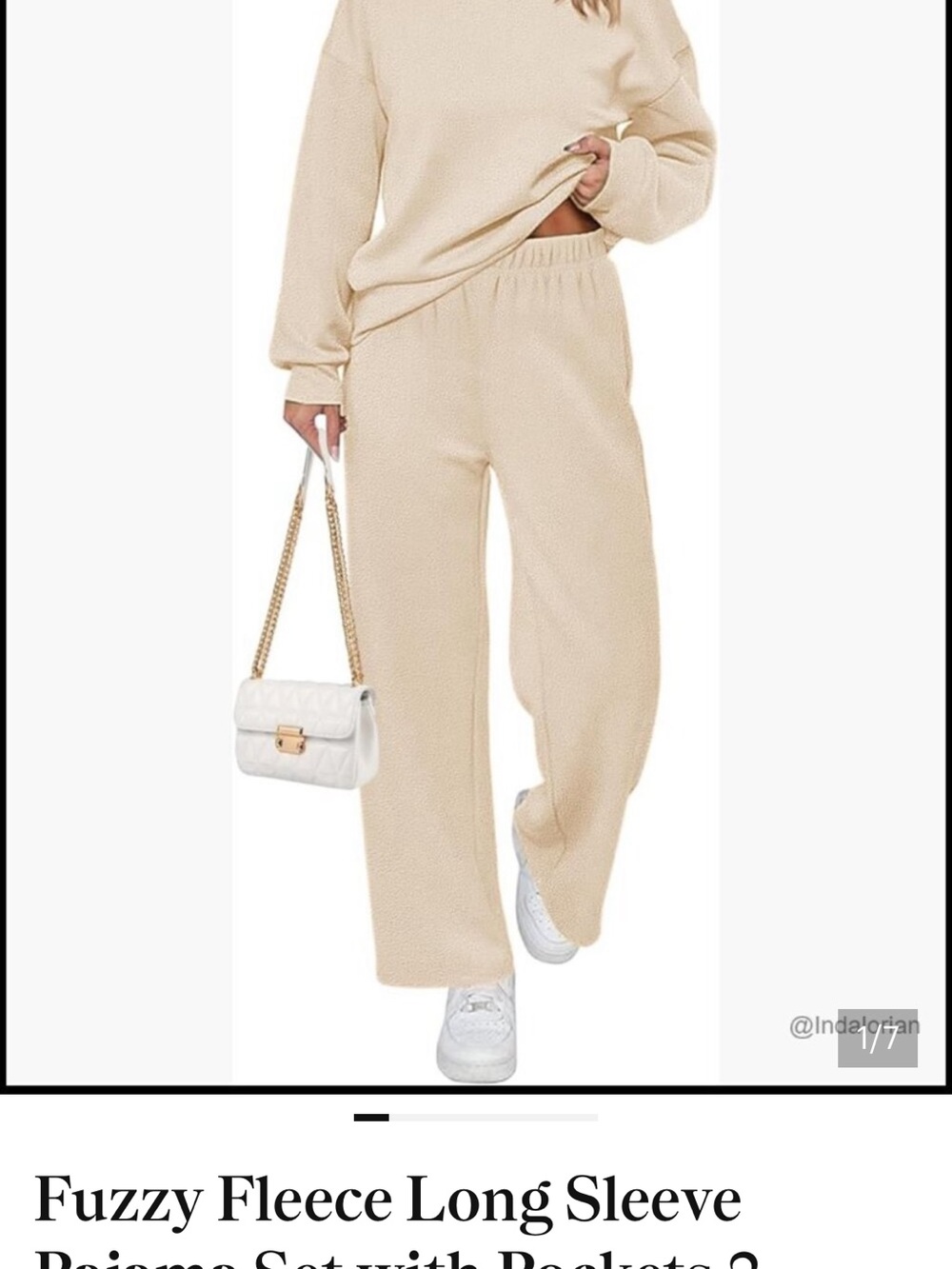 Cuddl Duds Cream Fuzzy Fleece Wide-Leg Pants